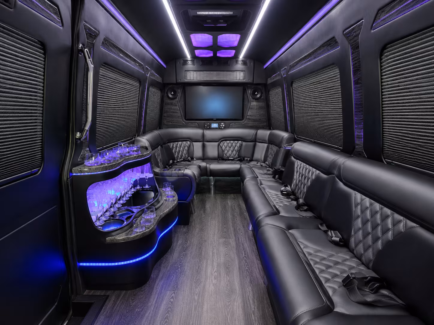 thousand oaks 50 passenger party bus interior
